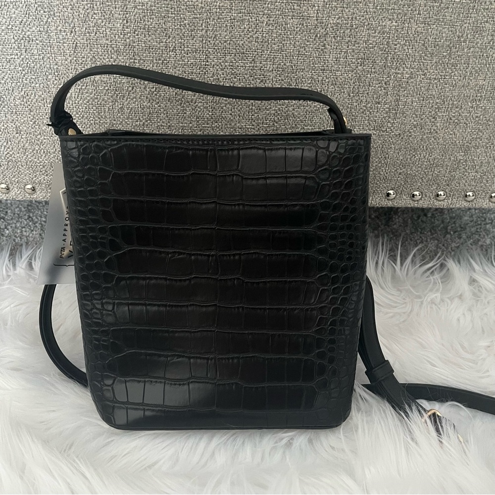 AOTA Black Croc-Embossed Women's Bag - Picture 5 of 9
